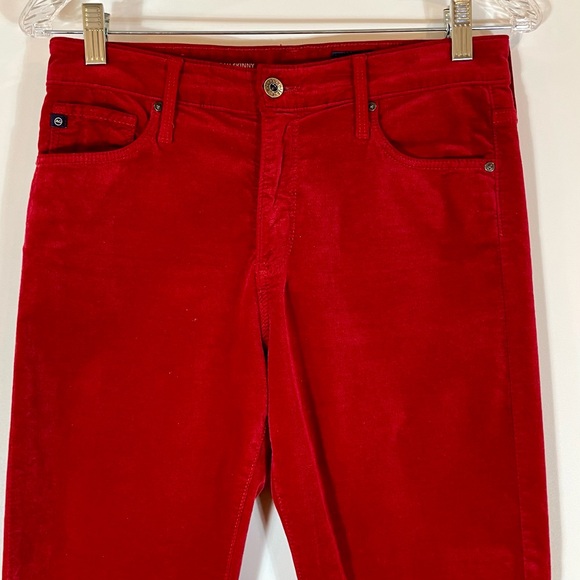 AG Farrah Skinny Red Velvet Jeans - Picture 8 of 16